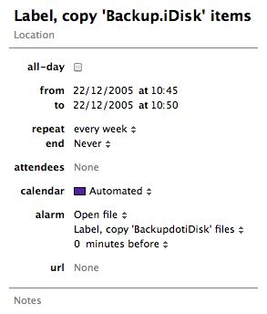 iCal event