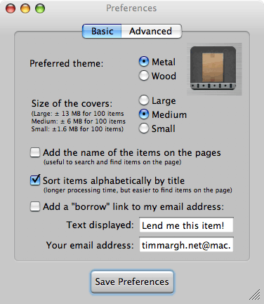 DeliciWeb preferences