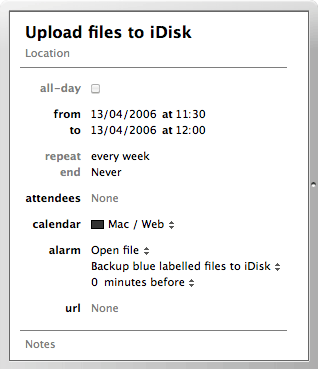 iCal event