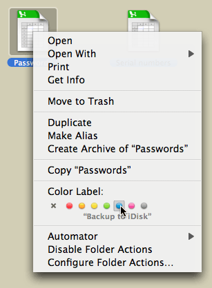 Finder colour label