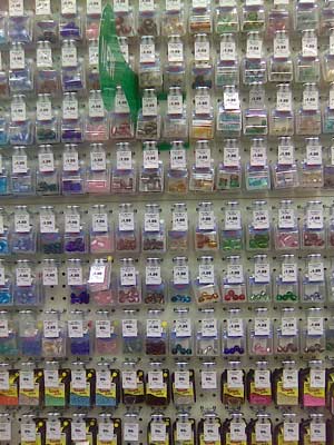 Photo of racks of embellishments